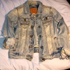A&F Distressed Denim Jacket